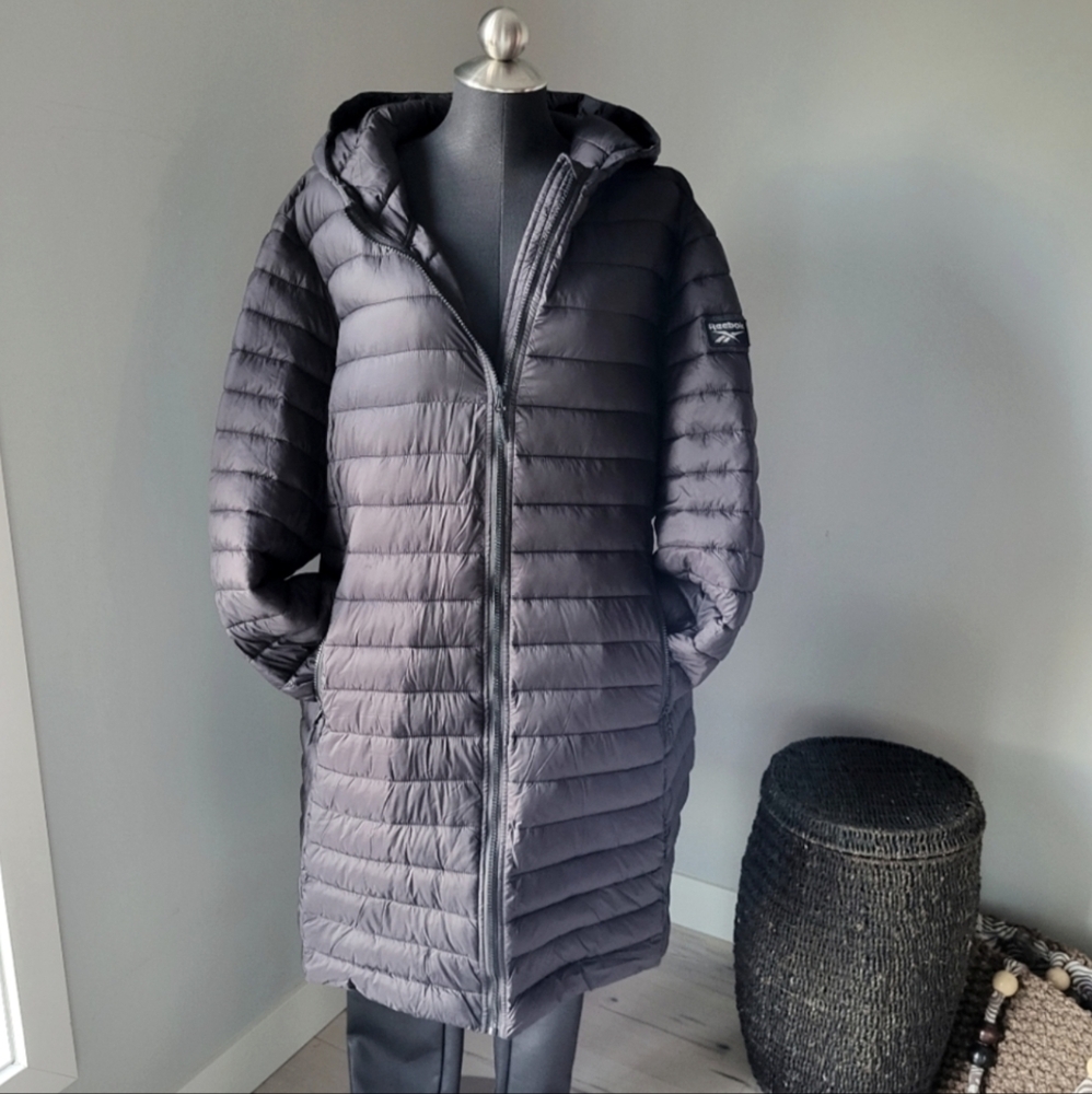 Reebok  Black Parka Eco Down Puffer Coat Sz 3X